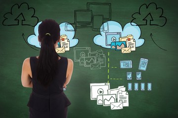 Poster - Composite image of thoughtful businesswoman