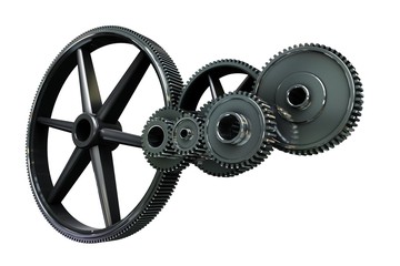 Poster - Metal cogs and wheels connecting