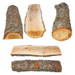 set log fire wood isolated on white  with clipping path