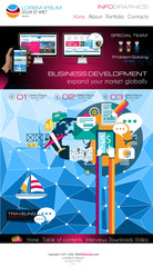 Poster - One page website flat UI design template.
