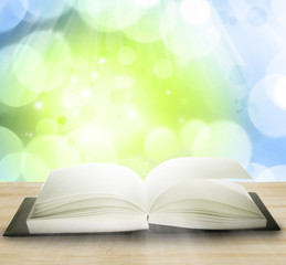 Poster - Open book in front of abstract background