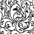 Ghosts seamless pattern in black and white