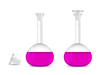 Chemical volumetric flasks on a white background - 3D vector