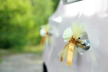 Wall Mural - Wedding car decorated with flowers