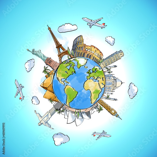 Naklejka ścienna travel background