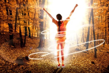Aufkleber - Composite image of cheering football fan
