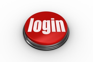 Poster - Login on digitally generated red push button