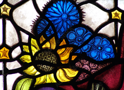 Tapeta ścienna na wymiar Flowers in stained glass