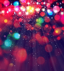 Wall Mural - colorful christmas lights background.
