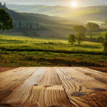 Wood Textured Backgrounds On The Tuscany Landscape