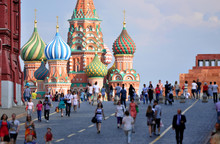 Red Square And St. Basil's Cathedral In Moscow
