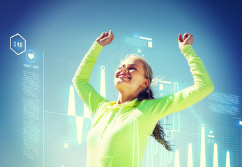 woman runner celebrating victory