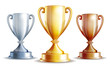 Vector gold, silver and bronze winners cup.
