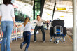 © michaeljung - little girl running to her father at airport