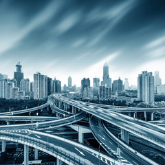 Wall Mural - Modern urban viaduct at night