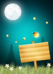 Poster - fireflies in the moonlight