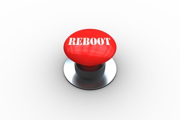 Poster - Reboot on digitally generated red push button