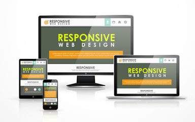 Wall Mural - responsive web design in different devices