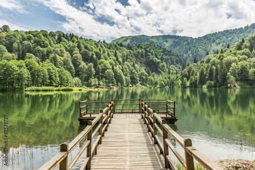 Obraz w ramie Beautiful lake and pier