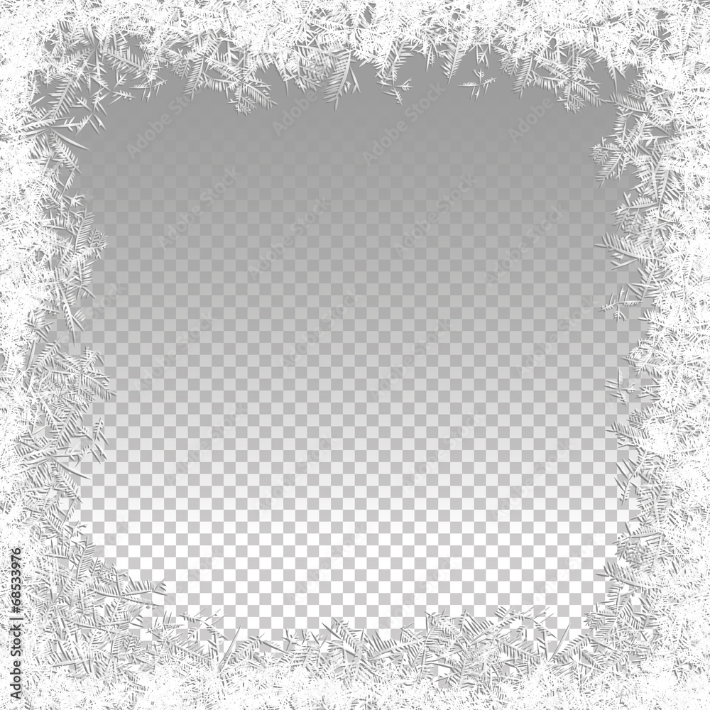Transparent Vector Frozen Background - obrazy, fototapety, plakaty 