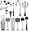 © Peerachaya - Vintage and modern  lamp vector set