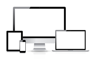 Aufkleber - Isolated electronic devices vector set. Laptop, tablet, computer
