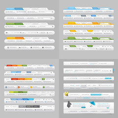 Wall Mural - Collection:Set of web menu navigation elements with icons