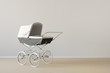 Vintage baby buggy with copy space