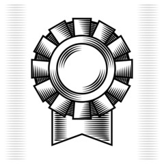 black engraving trophy and award with ribbon.