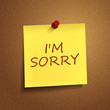 I am sorry words on post-it