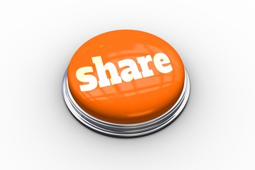 Poster - Share on shiny orange push button