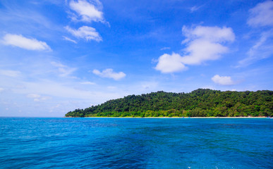 Beach of tropical crystal clear sea, Tachai island, Andaman, Tha