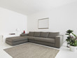 © adpePhoto - interior view of living room with fabric sofa and carpet