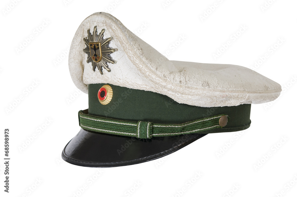 Photo Stock Police hat against of the German police officer Adobe Stock