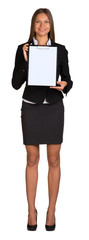 Wall Mural - Businesswoman holding paper holder