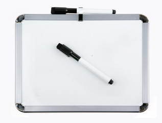 Wall Mural - Empty whiteboard (magnetic board) isolated on white