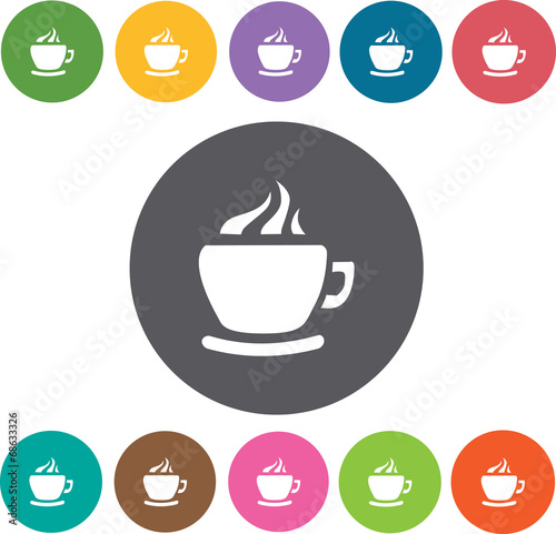 Coffee Icon Hotel Icons Set Round Colourful 12 Buttons Illust Buy This Stock Vector And Explore Similar Vectors At Adobe Stock Adobe Stock