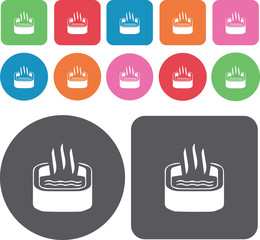 Spa icons set. Round and rectangle colourful 12 buttons. Illustr