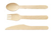 Wooden spoon, knife and fork