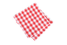 Red Table Napkins On White Background Isolated