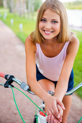 Canvas Print - Relaxing after long bicycle ride.