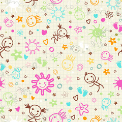Fototapete - baby seamless pattern