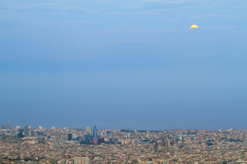 Fototapete - Barcelona skyline at dusk