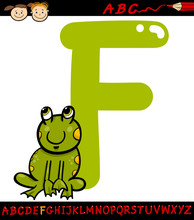 Letter F For Frog Cartoon Illustration