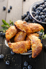 Poster - Puff pastry with blueberries. Delicious  dessert