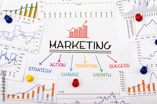 Fotografía Marketing con el concepto gráfico de la carta financiera y
