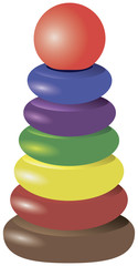 Wall Mural - Pyramid stacking rings toy