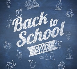 Poster - Composite image of back to school sale message