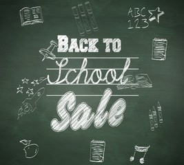 Poster - Composite image of back to school sale message