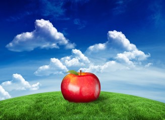 Poster - Composite image of red apple